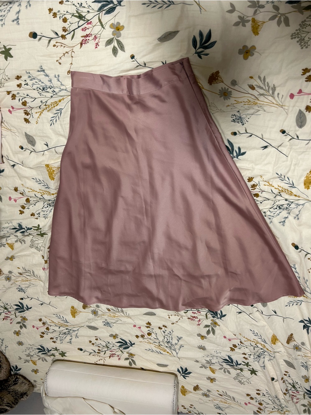 Women's Satin Midi Skirt - Dusty Rose